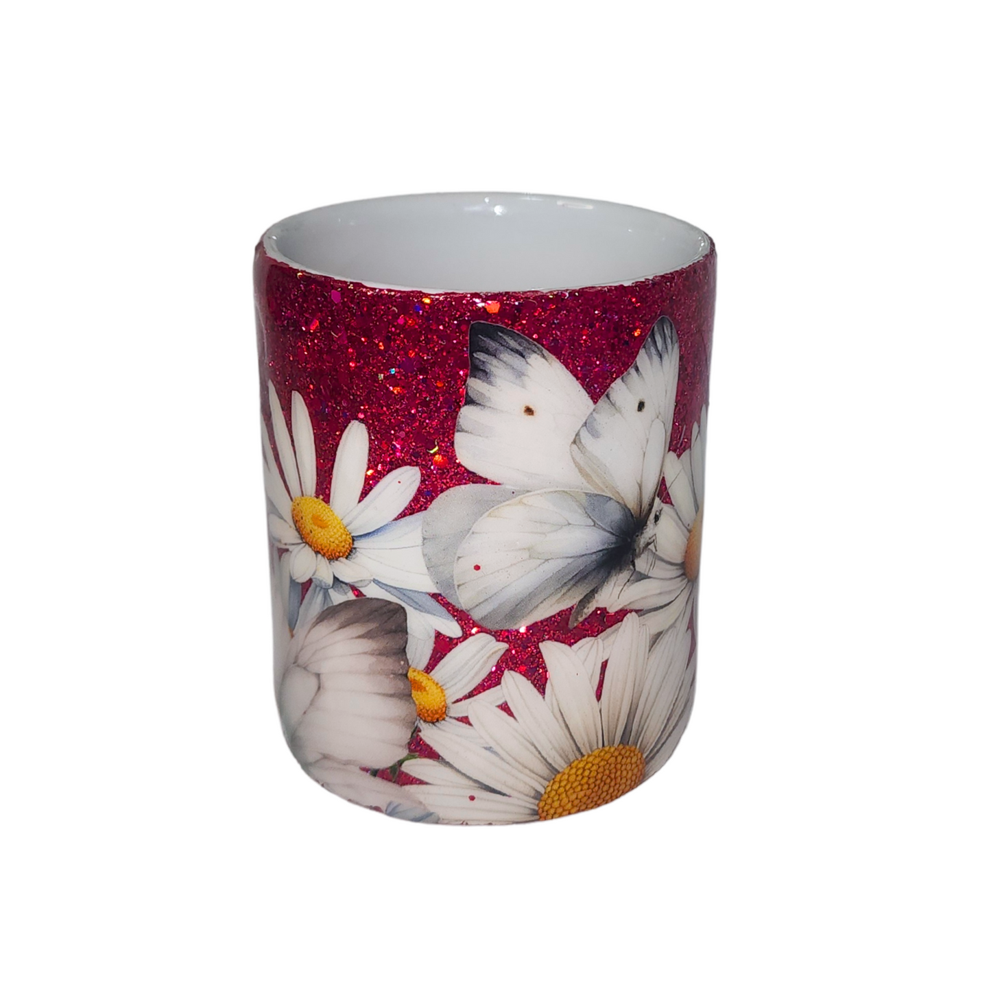 Taza Rosada Brillante de Girasoles