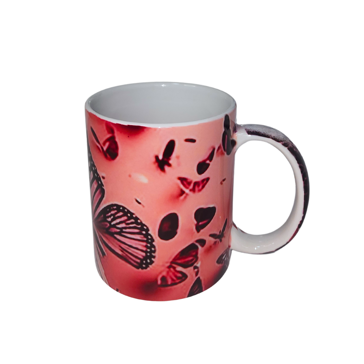 Taza Rosada de Mariposas Sublimada