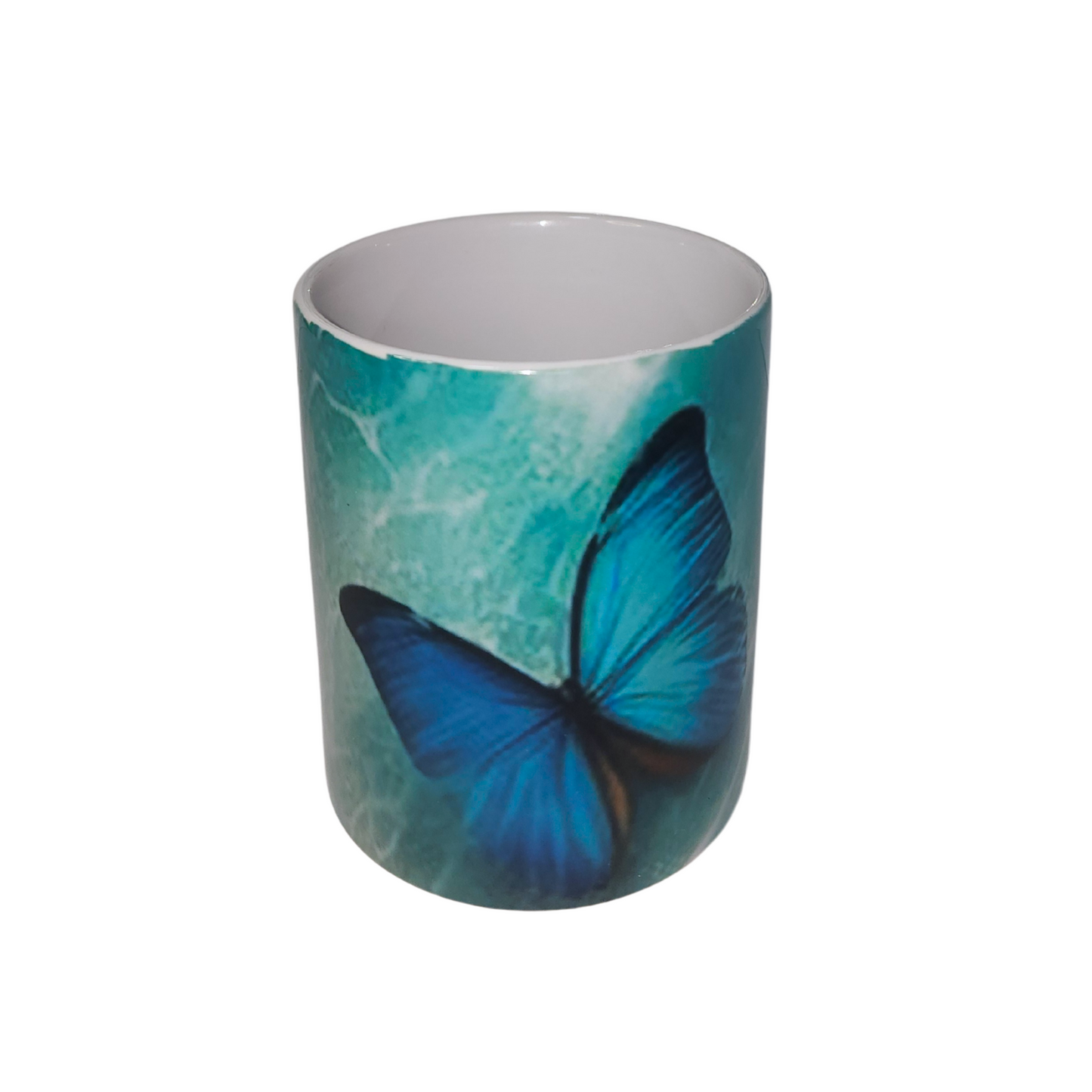 Taza Azul de Mariposas Sublimada