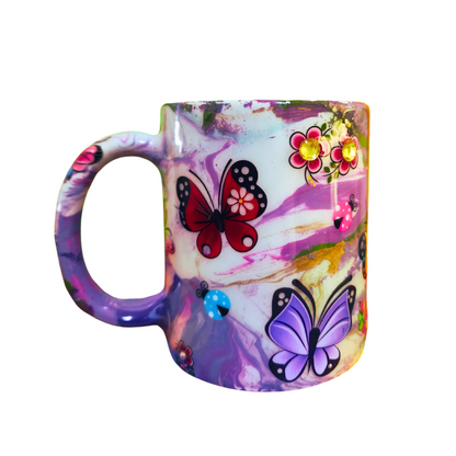 Taza de Mariposas Morada