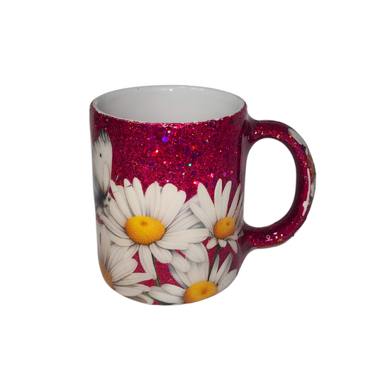 Taza Rosada Brillante de Girasoles