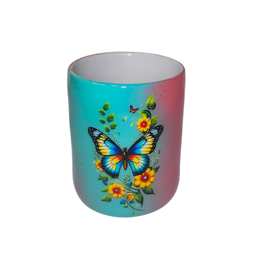 Taza Multicolor de Mariposas