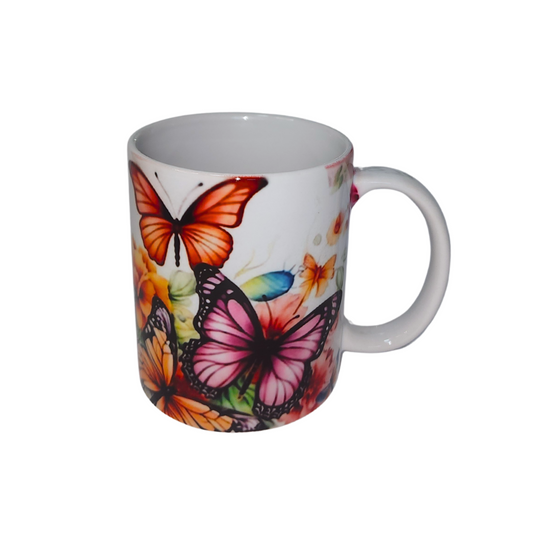 Taza Blanca Mariposas Sublimada