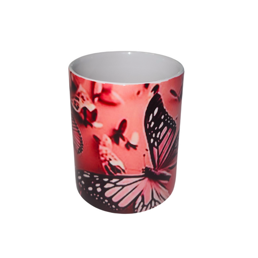 Taza Rosada de Mariposas Sublimada
