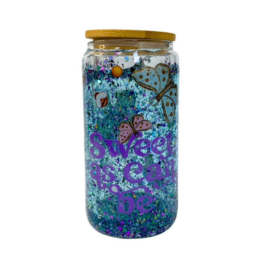 Vaso de Vidrio Doble Pared de Mariposas