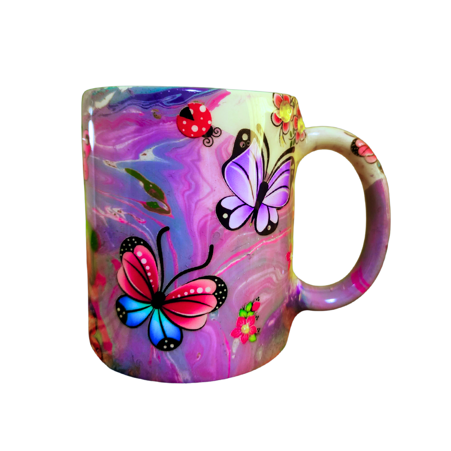 Taza de Mariposas Morada